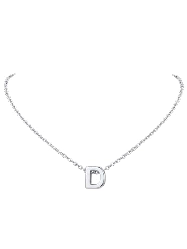FindChic Kette mit Buchstaben E Kette Silber Damen Initialen Kette Mini Anfangsbuchstaben Anhänger Edelstahl Initial Necklace für Mädchen Mama Freundin Familien von FindChic