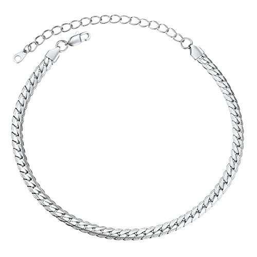 FindChic Damen Kette Schicht Stahl Halskette Schlangenkette Choker Schlangenknochen Ketten für Frauen Tägliches Tragen Schmuck Breit 6MM Kettelänge 31+5CM Silber von FindChic