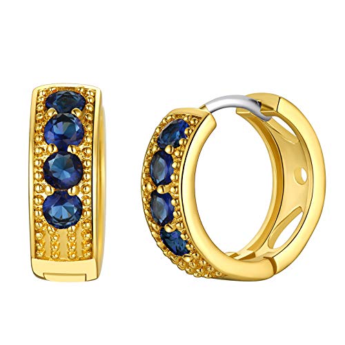 FindChic Damen Mädchen Huggie Kreolen Ohrstecker mit CZ Saphir Gebursstein Ohr Piercing Hoop Ohrring für Frauen Model FindChic Damen Mädchen Huggie Kreolen Ohrstecker mit CZ Saphir Gebursstein Ohr Piercing Hoop Ohrring für Frauen Model von FindChic