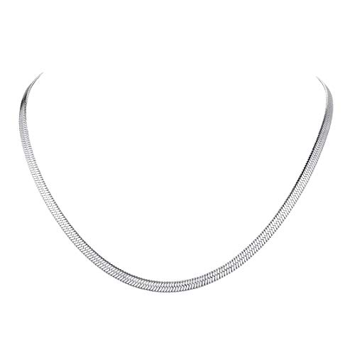 FindChic Damen Silber Schlangenkette 3mm breit Choker Halskette mit Geschenkebox für Weihnachten Geburtstag Halloween von FindChic