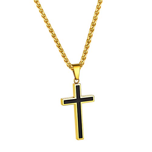 FindChic gold Kreuz Halskette Herren Jungen Kruzifix Anhänger mit 55cm Weizenkette kostenlos Schmuckbox für Damen Herren FindChic gold Kreuz Halskette Herren Jungen Kruzifix Anhänger mit 55cm Weizenkette kostenlos Schmuckbox für Damen Herren von FindChic