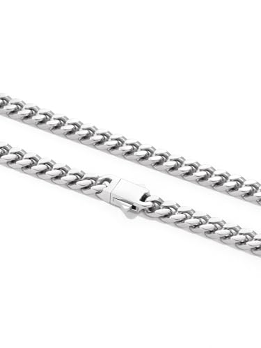 FindChic Halskette Damen Edelstahl Gliederkette Dick Panzerkette 14MM Extrem Breite Choker Kette Silber Cuban Link Chain 50cm Statement Kette Hals Modeschmuck von FindChic