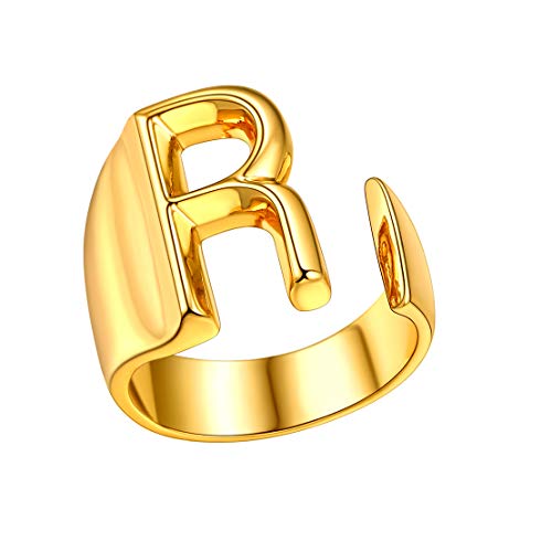 FindChic Messing Alphabet R Ring Damen Herren Offener Buchstabe Ring Initial Anfangs buchstabenring Partnerring Freundschaftsring von FindChic