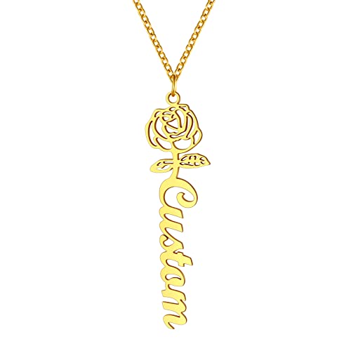 FindChic Namenskette Damen Anhänger Edelstahl Kette Name Anhänger Schmuck Mit gravur Personalisiert Gold von FindChic