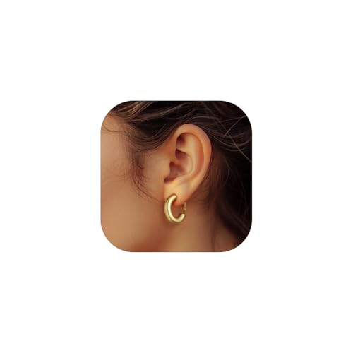 FindChic Ohrringe Creolen Gold Edelstahl Klobig Creolen 20MM Helix Piercings Chirurgenstahl Ohrringe Damen Goldcreolen Ohr Piercing Modeschmuck für Frauen und Mädchen von FindChic