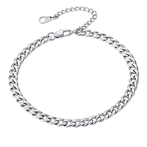 FindChic Panzerkette Fußkette Sommer Edelstahl Fußkettchen 22cm Tägliche Fußschmuck für Damen mädchen Freundin von FindChic