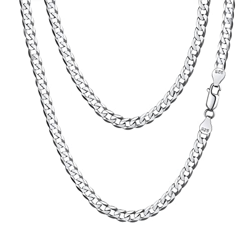 FindChic Panzerkette Herren Cuban Links Chain Stainless Steel Halskette 5mm Breit Necklace Women von FindChic
