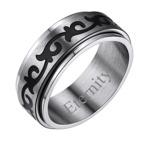 FindChic Personalisierter Bandring für damen herren Spinner Fingerring mit RattenKeltischer Knot Mond Bandring drehbarer Meditationsring für Freunden Ehemann von FindChic