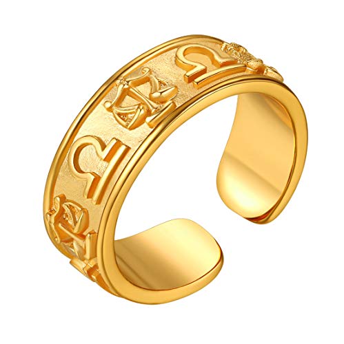 FindChic Personalisierter gold Herren Damen Fingerring Retro Fingerring mit Sternzeichen Waage Design Bandring Partnerring Freundschaftsring kostenlos Schmuckbox von FindChic