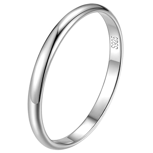 FindChic Silberringe Damen Silber 925 2mm Partnerringe für sie und ihn Verlobungsring Herren Schlicht glatt Eheringe Poliert Angstring Trauring gebürstet größe 49 Geschenke für paare von FindChic