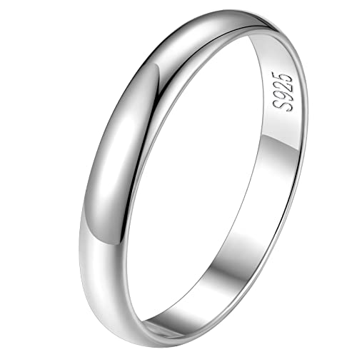 FindChic Silberringe Damen 925 schlicht Herrenring 3mm glatt Partnerringe für sie und ihn Ehering Couple Statement Fingerring Basic Trauringe Verlobungsring Paar Geschenke Größe 49 von FindChic