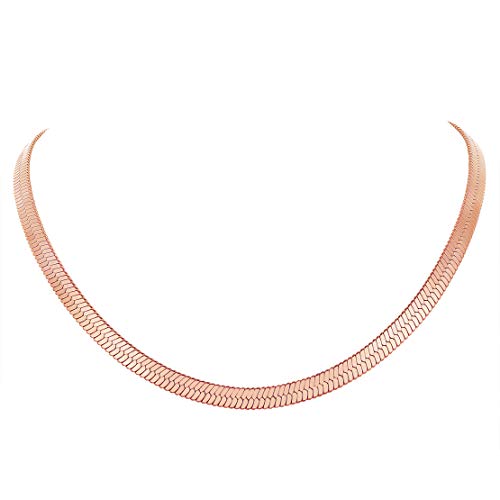FindChic Rosegold 5mm breit Schlangenkette Choker Halskette kostenlos Schmuckbox für jeden Tag Party von FindChic