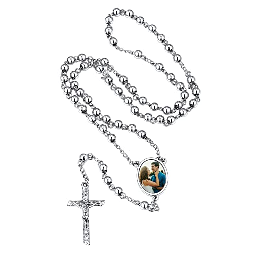 FindChic Rosenkranz Kommunion Halskette Perlen Katholische Kreuz Anhänger für Herren Frauen Kreuzkette Heilige Kommunion Gastgeschenk für Mädchen Jungen Silber FindChic Rosenkranz Kommunion Halskette Perlen Katholische Kreuz Anhänger für Herren Frauen Kreuzkette Heilige Kommunion Gastgeschenk für Mädchen Jungen Silber von FindChic