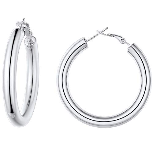 FindChic Runde Kreis Ohrringe Damen Silber Huggie Hoop Ohrstecker Creolen Ohrhänger für Muttertag Valentinstag Weihnachten von FindChic