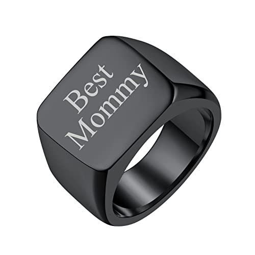 FindChic Siegelring Personalisierbarer Initialenring Bikerring Ring Geburtstagsschmuck, Geschenke Für Vater, Männer, Buchstabenringe 20 von FindChic