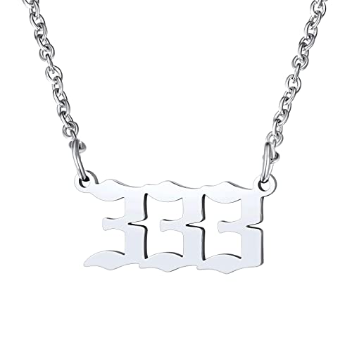 FindChic Silber Engelszahl Halskette 333 für Damen Zahl Charm Kette Engelsnummer Anhänger mit Geschenkebox für Valentinstag Geburtstag von FindChic