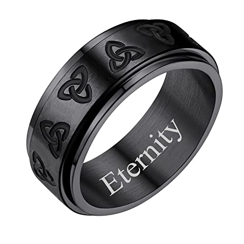 FindChic damen herren drehbarer Spinner Fingerring Celtic Knot Bandring Punk Zappelring mit Namen Text Gravur für Weihnachten Hochzeit von FindChic