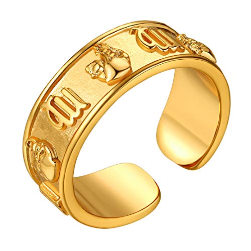 FindChic goldener Sternzeichen Jungfrau Ring Damen Herren Bandring Retro Fingerring kostenlos Geschenkebox für Geburtstag Muttertag von FindChic