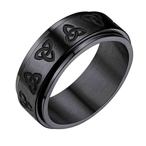 FindChic herren Damen Celtic KnotFingerring drehbarer Fidget Fingerring drehbarer Zappelring Bandring mit Geschenkebox für Hochzeit Verlorbung Party von FindChic