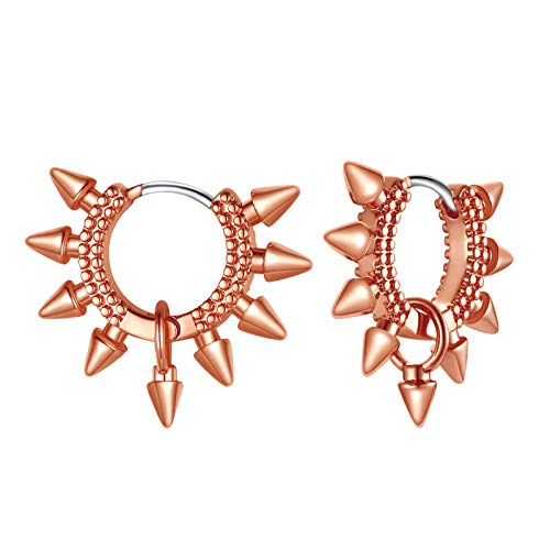 FindChic rosegold Huggie Hoop Ohrstecker Creolen Ohrstecker mit Geschenkebox für Model Freunidn Ehefrau von FindChic