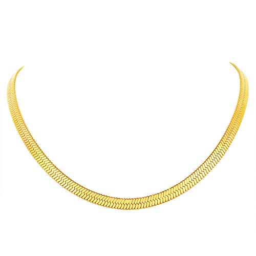 FindChic vergoldet 38cm+9cm lang Choker Halskette 5mm Schlangenkette kostenlos Schmuckbox für Mädchen Frauen von FindChic