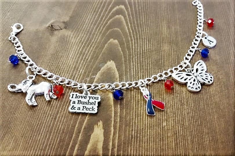 Bettelarmband - Chd Armband Chd Awareness Rotes & Blaues Band Ich Liebe Dich Ein Scheffel Und Küsschen Krieger von FindKeepCreate