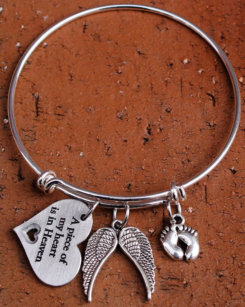 Memorial Armband - Säugling Verlust Schmuck Fehlgeburt Andenken Engel Flügel Trauer Geschenk Witwe von FindKeepCreate