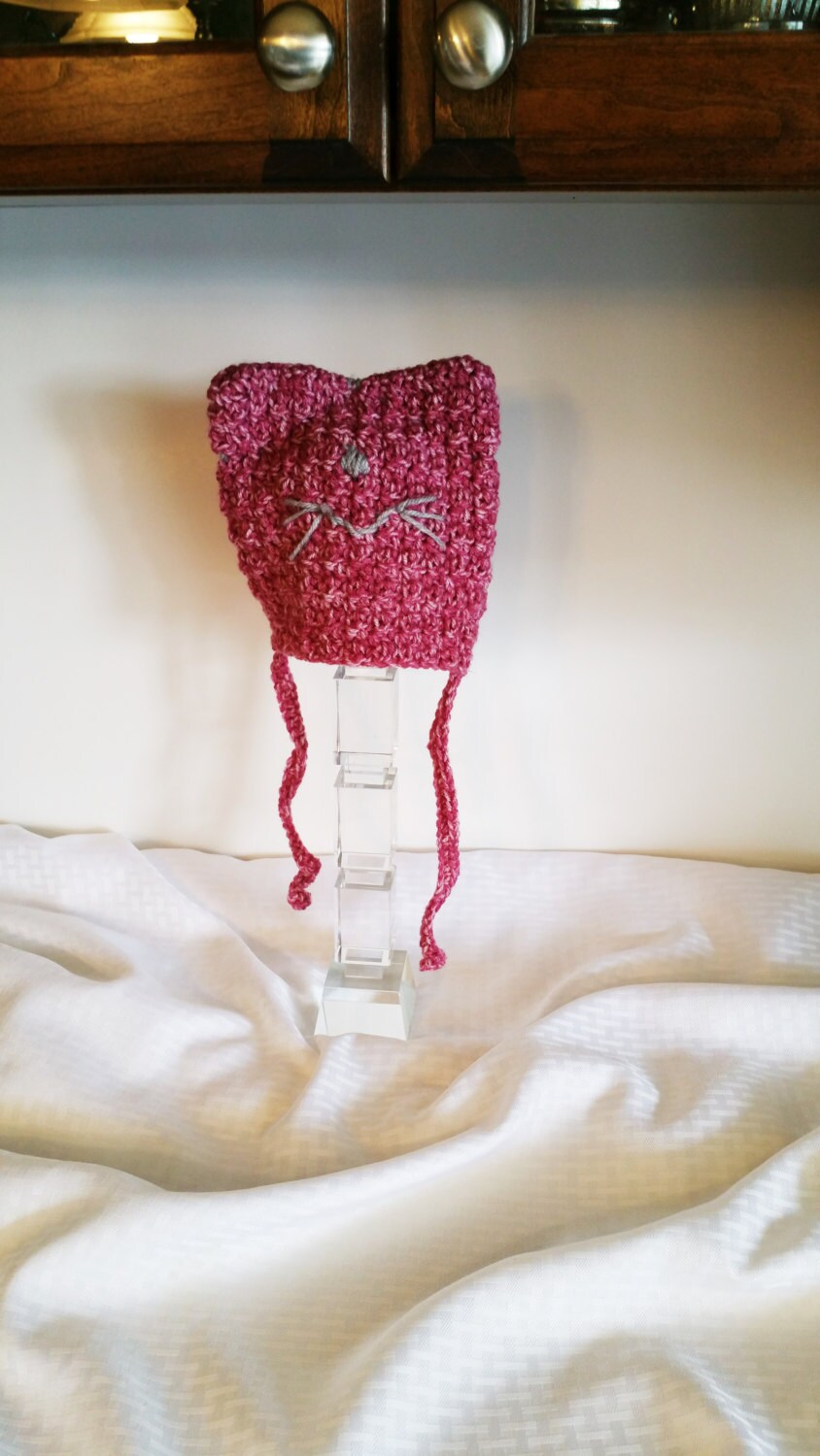 Katzen Mütze Mit Verbindungen Zu Stricken. Warm, Freundlich, Süß von FindTheDreamBoutique