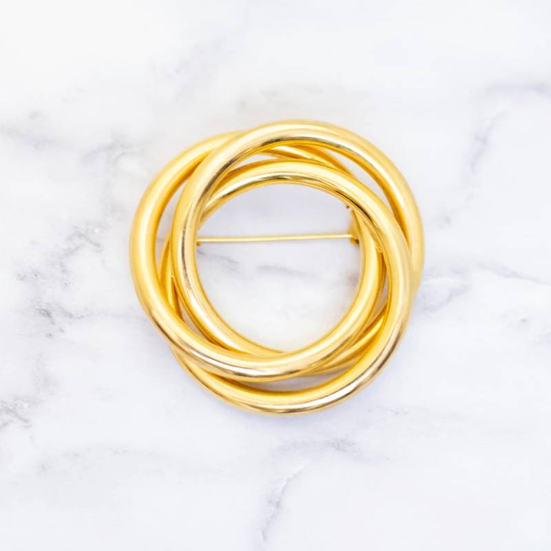 Vintage Spiral Ringe Goldfarbene Brosche - Hb26 Vintage Spiral Ringe Goldfarbene Brosche - Hb26 von FindingHaven