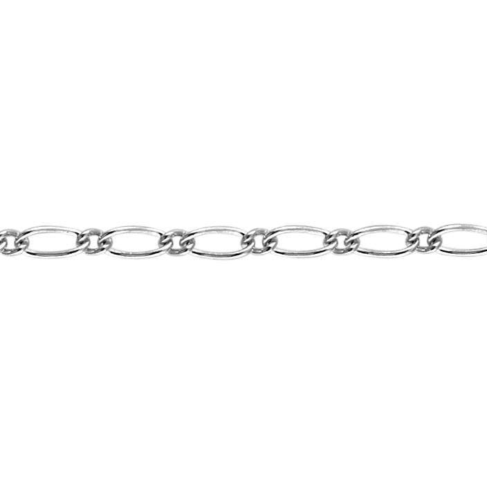 1.6 X 3.4 Mm Figaro Kette Zum Fuß - Sterling Silber | Ss Art.-Nr. 301611Fo von FindingsSource
