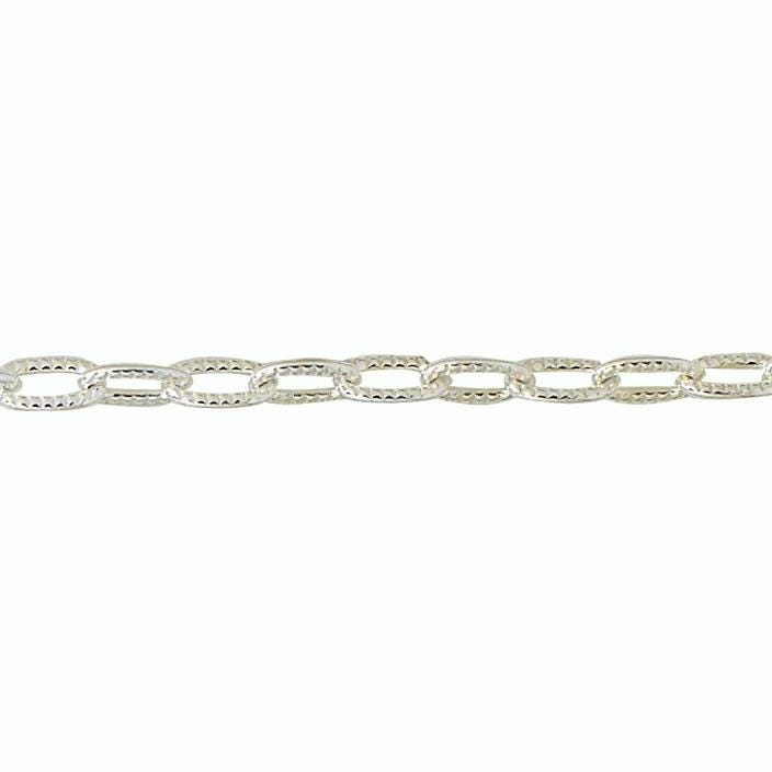 1.85 X 3.6 Mm Strukturierte Kette Am Fuß - Sterling Silber | Ss Artikel # 3017-10Tc von FindingsSource