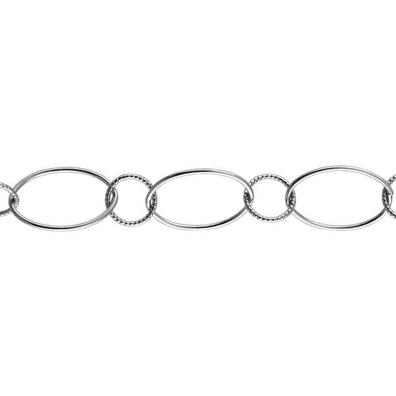 10, 7 X 16, 25 Mm Strukturierte Kette Am Fuß - Sterling Silber | Ss Artikel # 30556Tc von FindingsSource