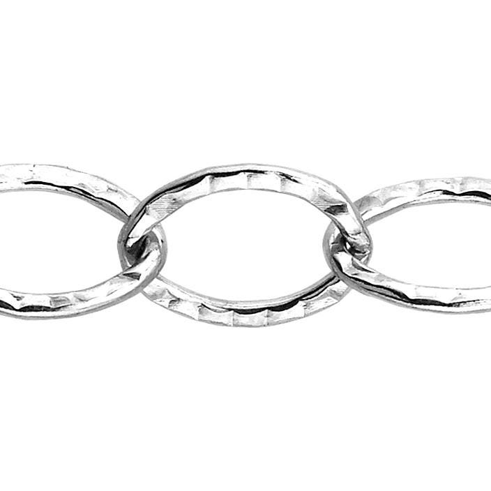 14.35 X 20.8 Mm Gehämmerte Kette Am Fuß - Sterling Silber | Ss Artikel # 3048-1Hm von FindingsSource