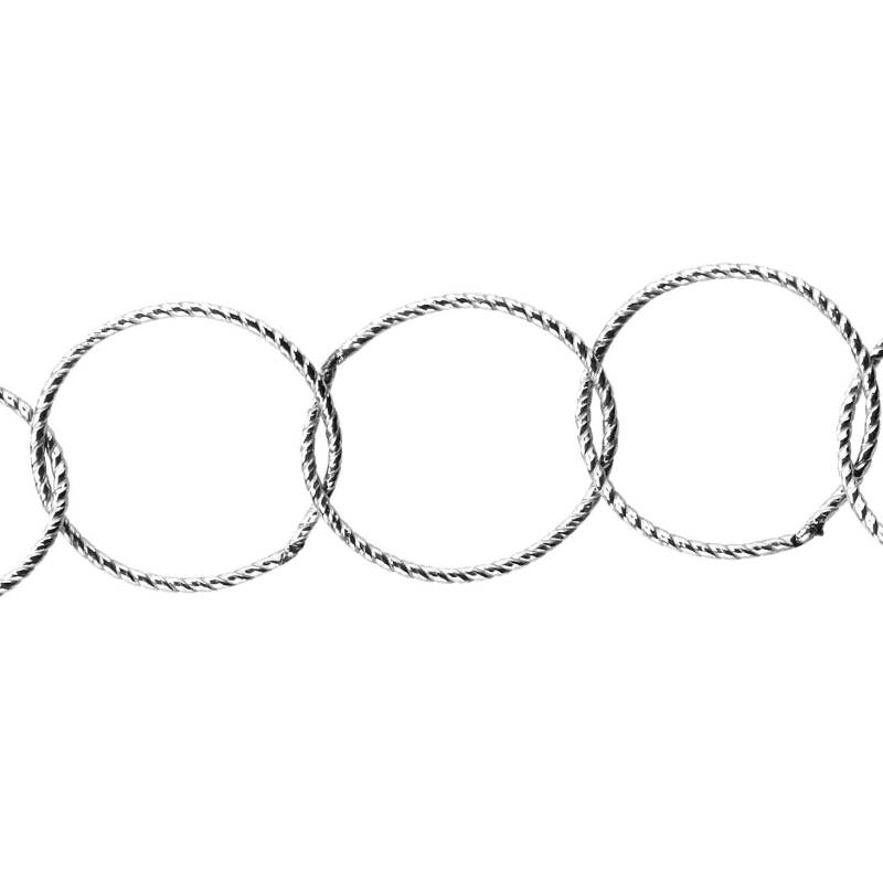 16, 75 Mm Strukturierte Kette Am Fuß - Sterling Silber | Ss Artikel # 3075-6Tc von FindingsSource