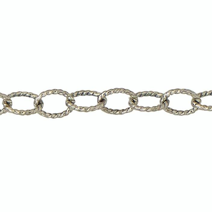 3, 65 X 4, 6 Mm Strukturierte Oxidierte Kette Am Fuß - Sterling Silber | Ss Artikel # 3025-7Oxitc von FindingsSource