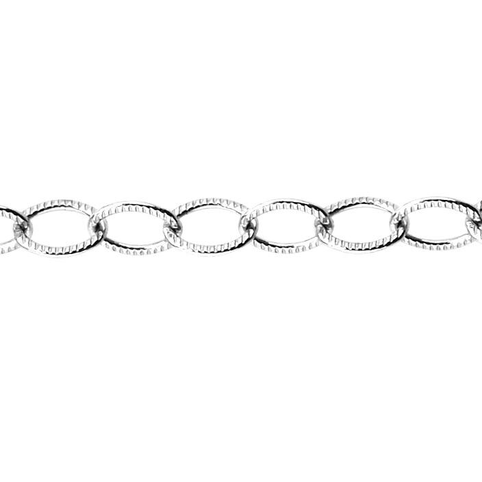 3, 7 X 4, 75 Mm Strukturierte Kette Am Fuß - Sterling Silber | Ss Artikel # 3022-7Tc von FindingsSource