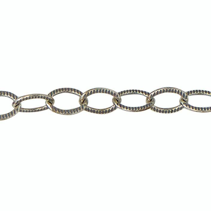 3, 7 X 4, 75 Mm Strukturierte Oxidierte Kette Am Fuß - Sterling Silber | Ss Artikel # 3022-7Oxitc von FindingsSource