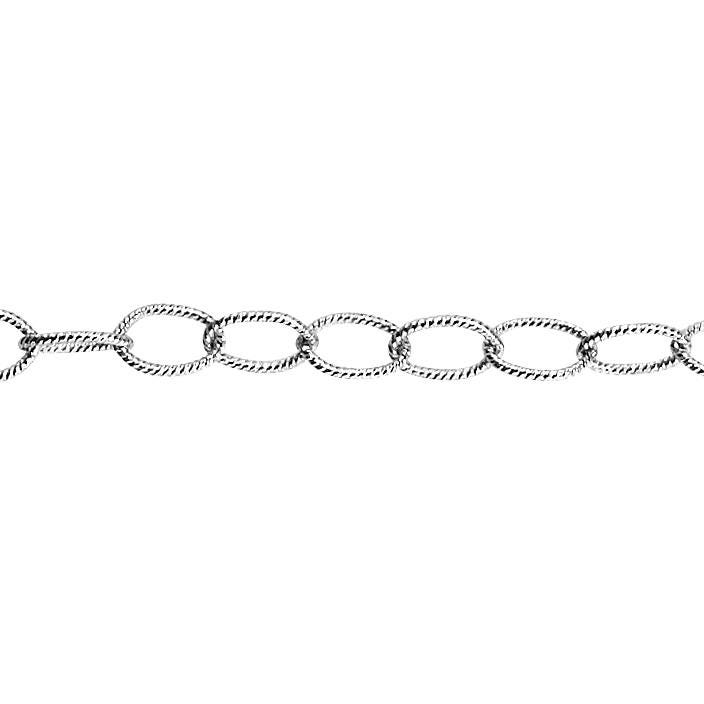 3.2 Mm Strukturierte Kette Am Fuß - Sterling Silber | Ss Artikel # 3018-8Tc von FindingsSource