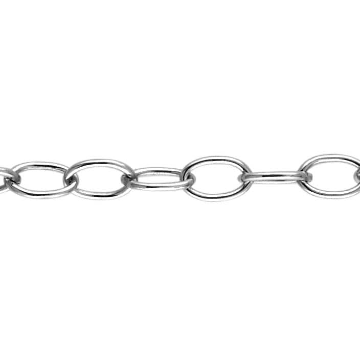 3.3 X 5.2 Mm Zopfkette Am Fuß - Sterling Silber | Ss Artikel # 3022-7Dc von FindingsSource