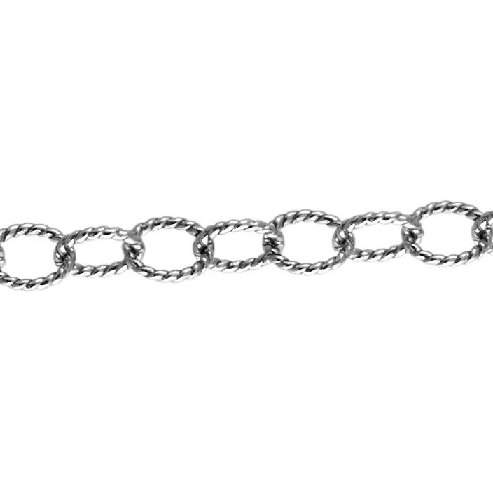 3.65 X 4.6 Mm Strukturierte Kette Am Fuß - Sterling Silber | Ss Artikel # 3025-7Tc von FindingsSource