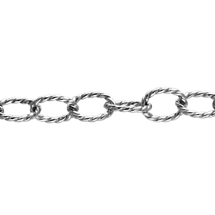 4.1 X 5.6 Mm Strukturierte Kette Am Fuß - Sterling Silber | Ss Artikel # 3029-6Tc von FindingsSource