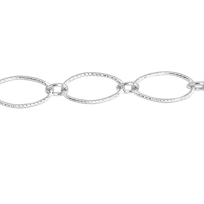 4.4 X 7.7 Mm Strukturierte Kette Am Fuß - Sterling Silber | Ss Artikel # 30790Tc von FindingsSource