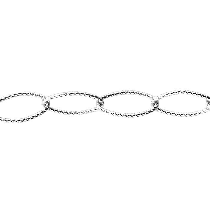 4.4 X 7.7 Mm Strukturierte Kette Am Fuß - Sterling Silber | Ss Artikel # 30791Tc von FindingsSource