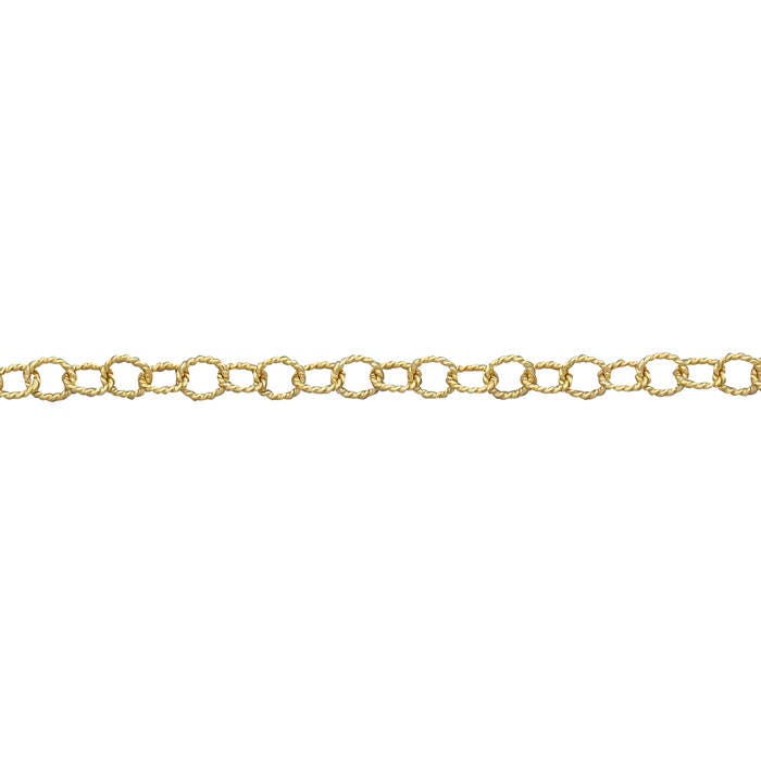 5 X 4mm Messing Strukturierte Kette Am Fuß - Gold Vergoldet 5Ft | 2032-6Tc Versilbert | 3032-6Tc von FindingsSource