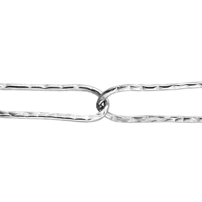 5.35 X 15.5 Mm Gehämmerte Kette Am Fuß - Sterling Silber | Ss Artikel # 3076-8Hm von FindingsSource