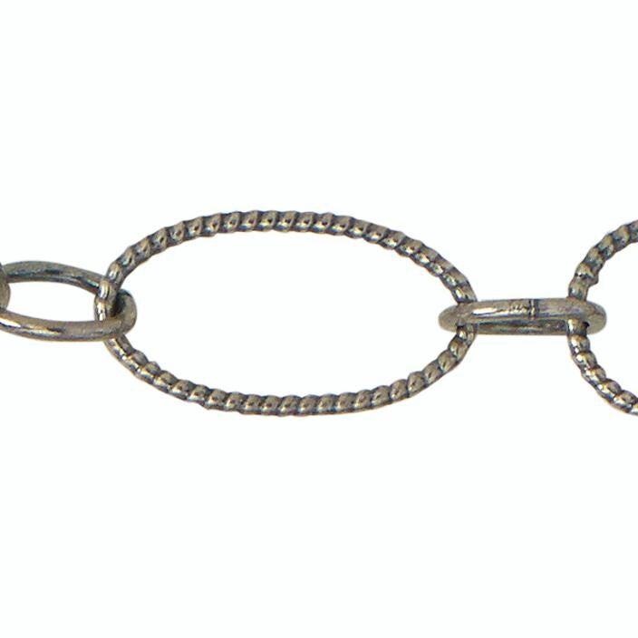 8 X 14.25 Mm Strukturierte Oxidierte Kette Am Fuß - Sterling Silber | Ss Artikel # 304023Oxitc von FindingsSource