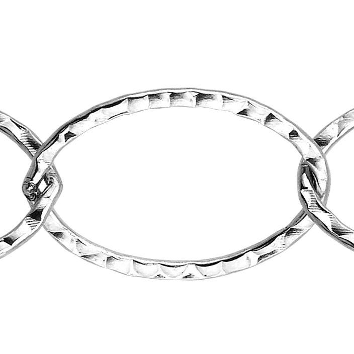 9, 85 X 12, 4 Mm Gehämmerte Kette Am Fuß - Sterlingsilber | Ss Artikel # 3072-1Hm von FindingsSource