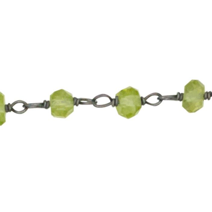 Peridot Kette - Sterling Silber Oxidierte Durch Den Fuß | Ss von FindingsSource