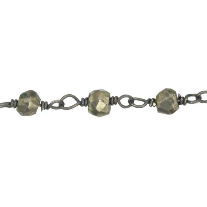 Pyrit-Kette - Sterlingsilber Oxidierte Kette Am Fuß | Ss von FindingsSource