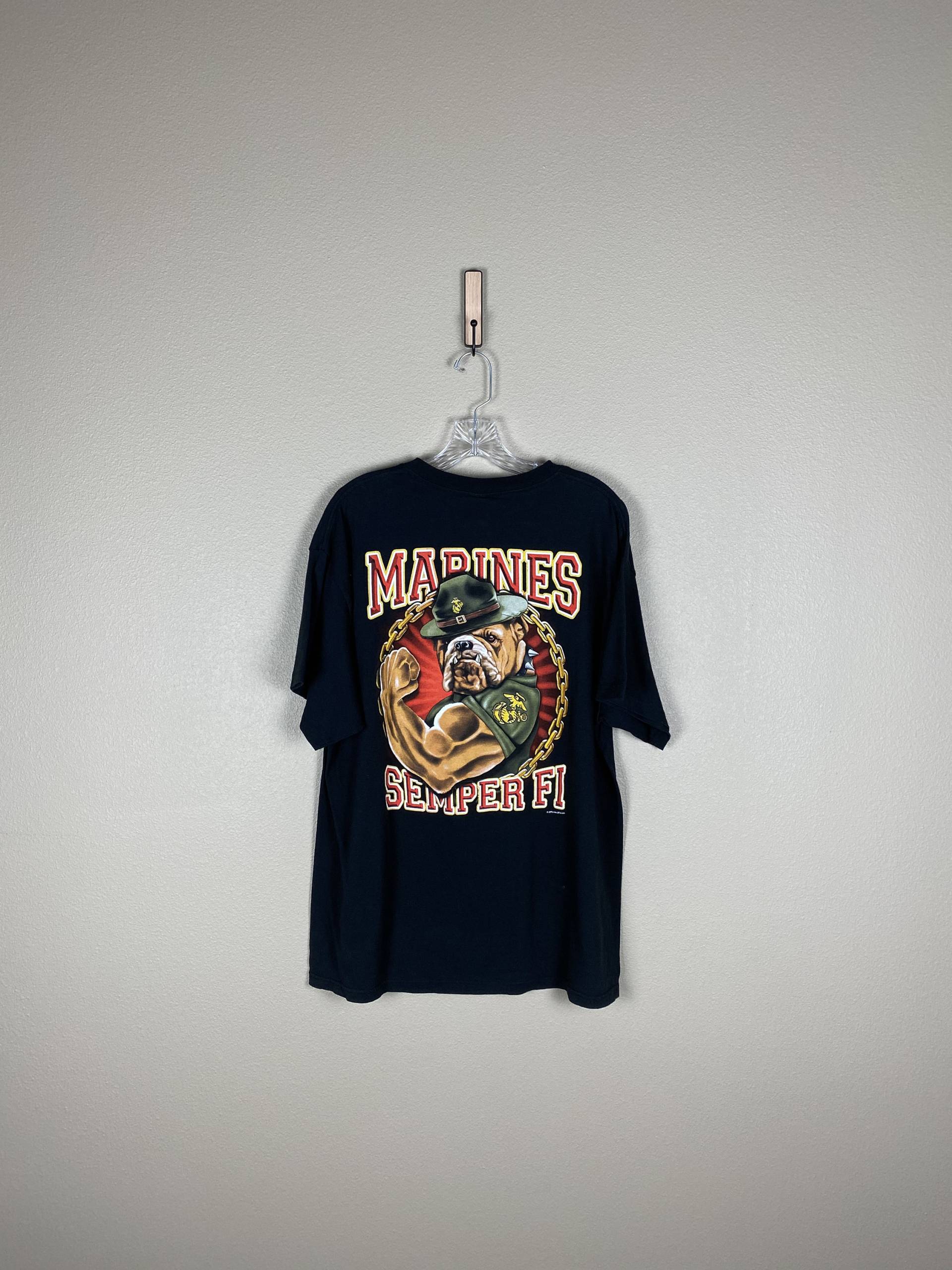 Marine Corps Semper Fi T-Shirt | Größe Xl Vintage Teufel Hund Bohrlehrer Bulldogge Big Grafik Hoorah Land Und Meer Gedenktag von FindingxFashion